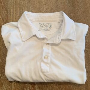 Faherty Medium Isle Polo in White